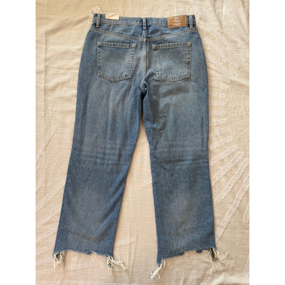 We The Free Womens 28 Aged to Perfection Crop Denim Jeams Distressed NWT - Picture 3 of 11